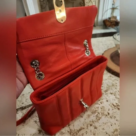 Ted Baker Bold Orange Crossbody Bag with Chain Detail - Picture 4 of 12